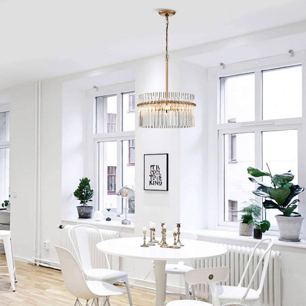 Casandra 16.1'' Brushed Brass and Crystal Chandelier