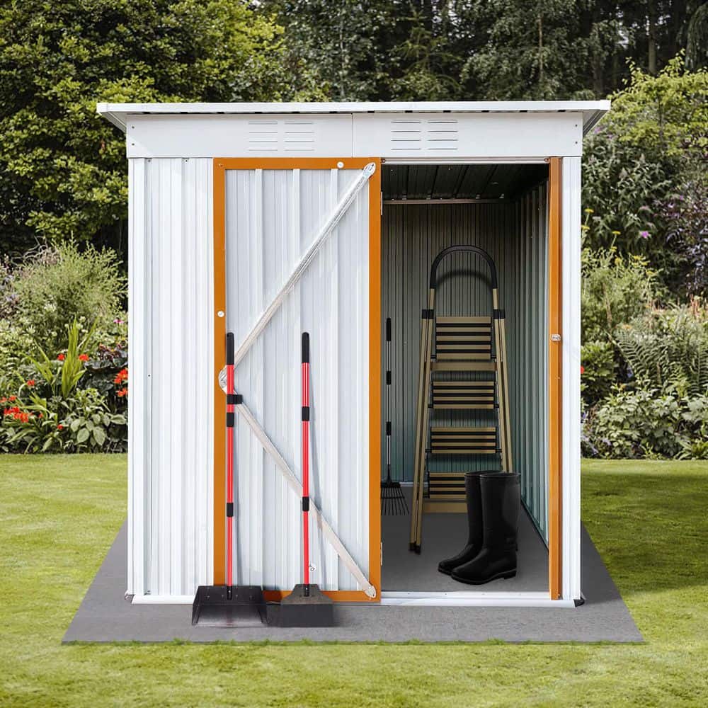 Outdoor Storage Shed, 5 ft. W x 4 ft. D Lockable Metal Garden Shed Utility 
