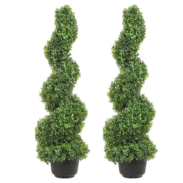 VEVOR Artificial Topiaries Boxwood Trees 36 in. Green Artificial