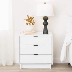 Simply Modern White 3-Drawer 26.5 in. W Nightstand