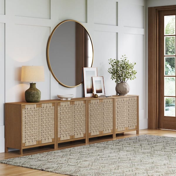 Nathan James Aerie Wood Light Brown 31 in. TV Stand Accent Cabinet