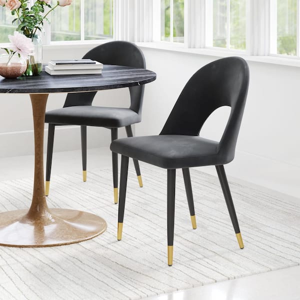 ZUO Menlo Black Velvet Dining Chair Set - (Set of 2) 109873 - The Home ...