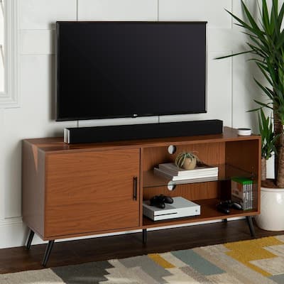 52 in. Acorn Wood TV Stand 55 in. with Glass Doors