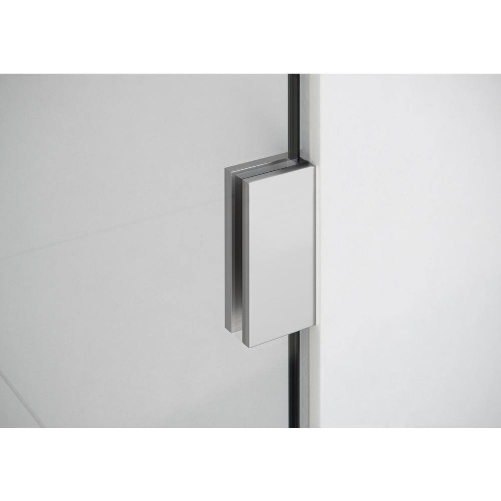 Vela 78" x 28" Frameless Tempered Glass Shower Panel with Brushed Nickel Hardware