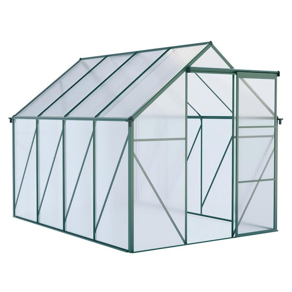 6 x 8 ft. Polycarbonate Greenhouse Raised Base and Anchor Aluminum Heavy Duty Walk-in Greenhouses for Outdoor Backyard