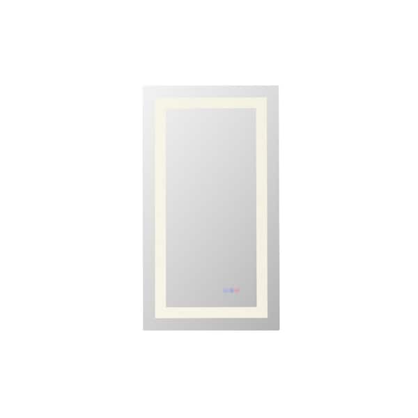 Unbranded Timeless Home 36 in. W x 20 in. H Rectangular LED Frameless Mirror