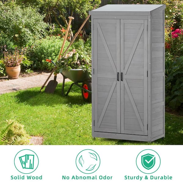 33.5 in. W x 20.5 in. D x 68.5 in. H Gray Outdoor Storage