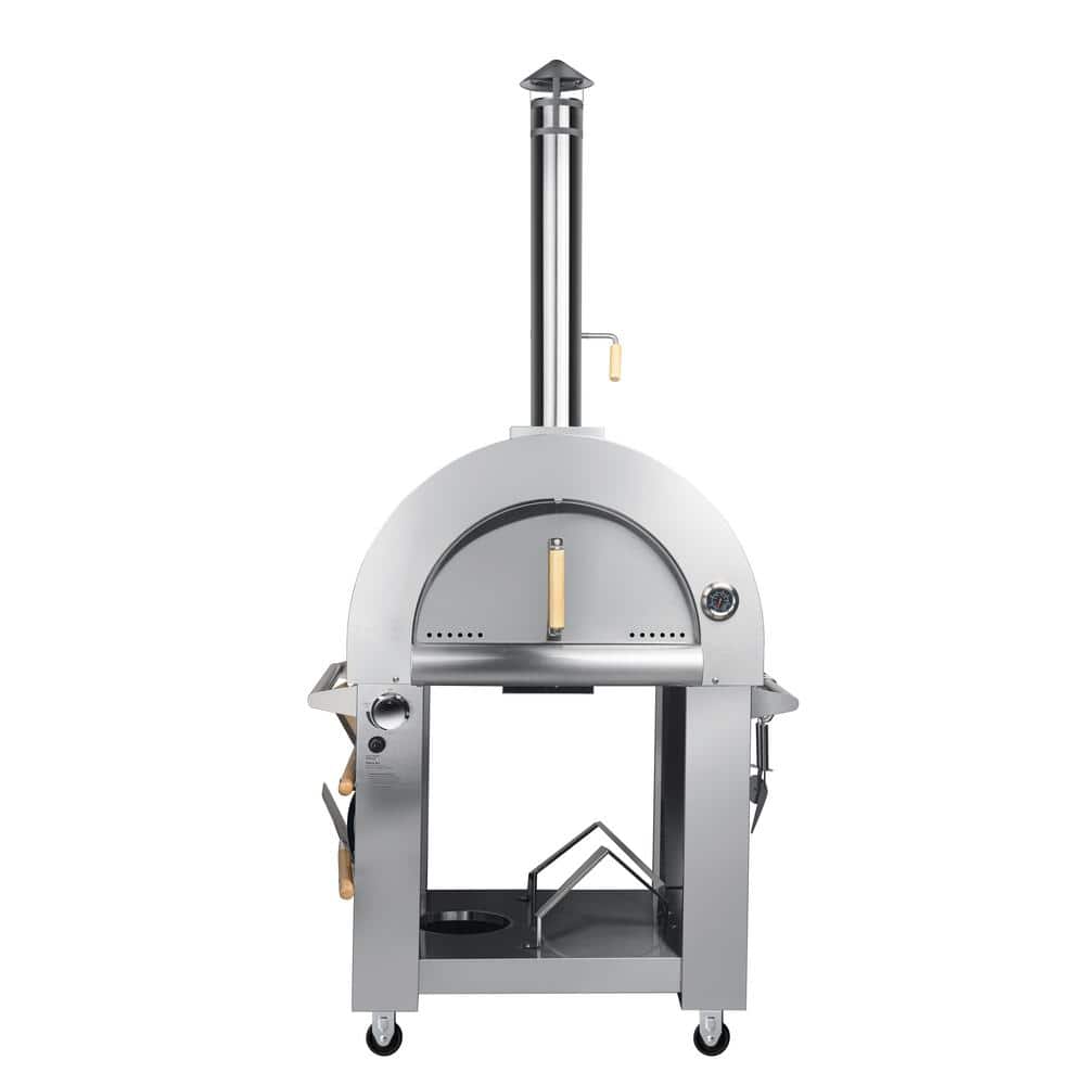 Backyard Pro 38 1/2 Stainless Steel Wood-Fired Outdoor Pizza Oven with  Stand
