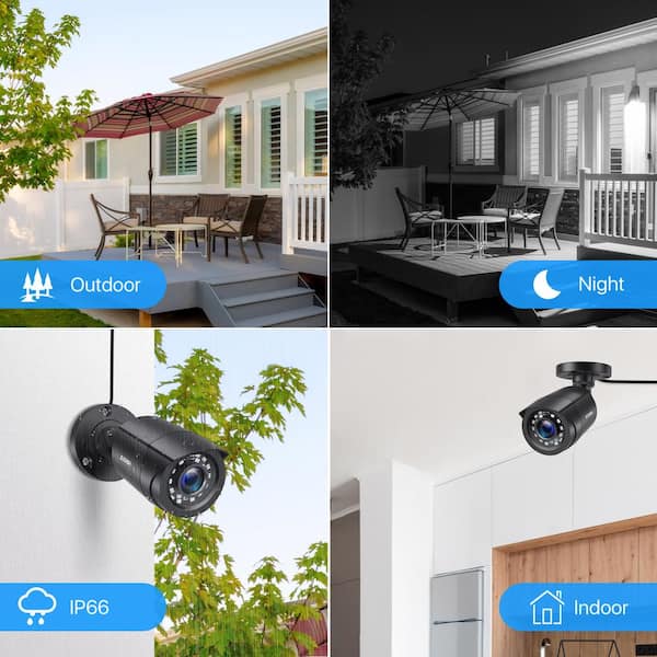 H.265+ 8-Channel 5MP-Lite DVR 2TB Hard Drive Security Camera System with 4 Wired Cameras
