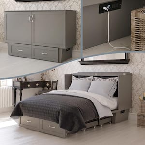 Monroe Murphy Atlantic Grey Queen Bed Chest with Charging Station