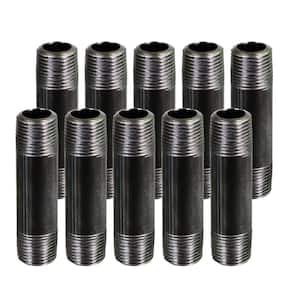 Black Steel Pipe, 1/2 in. x 5 in. Nipple Fitting (10-Pack)