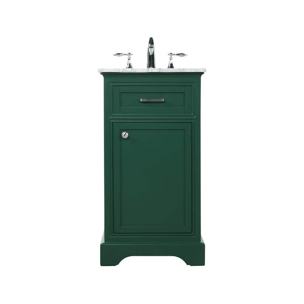 Simply Living 19 in. W x 19 in. D x 35 in. H Bath Vanity in Green with Carr