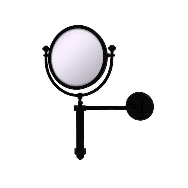 Allied Brass Southbeach Collection Wall Mounted Make-Up Mirror 8 Inch Diameter with 5X Magnification in Matte Black