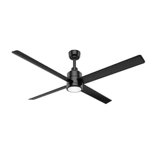 Trak 7 ft. Indoor/Outdoor Black 120V 2500 Lumens Industrial Ceiling Fan with Integrated LED and Remote Control Included