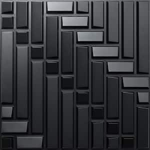 Matte Black 3D Wall Panels Peel and Stick 19.7 ft. in. x 19.7 ft. in. Mosaic Design Textured Wall