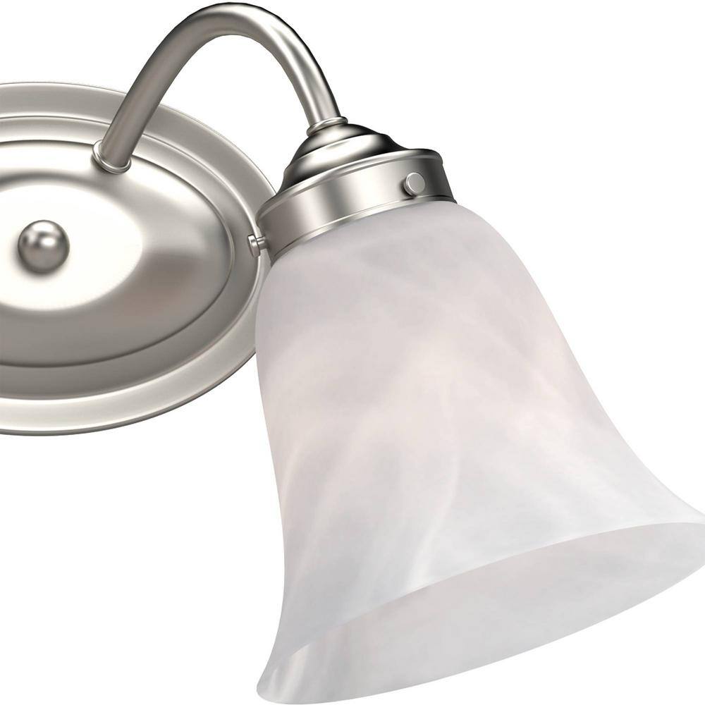 Barcelona Brushed Nickel 2-Light Alabaster Glass Wall Sconce