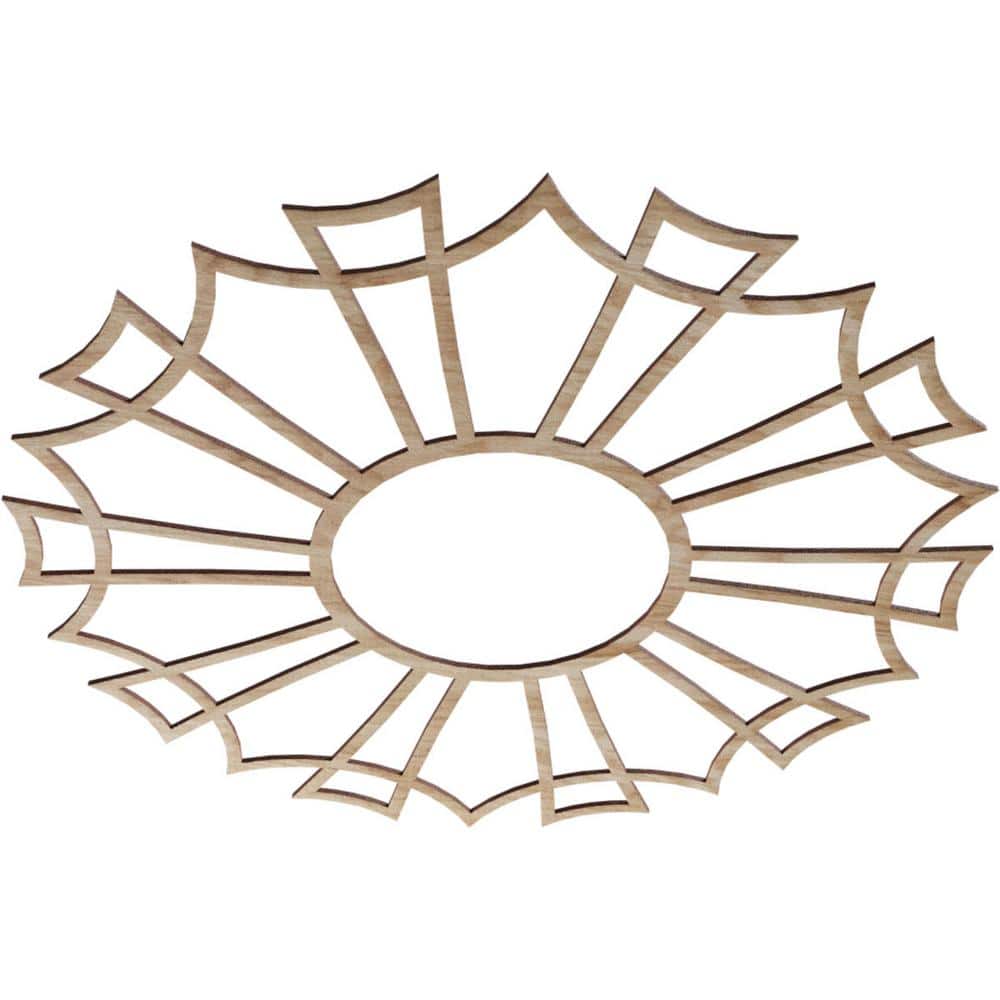 34" Red Oak Unfinished Wood Veneer Ceiling Medallion