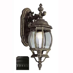 Francisco 18 in. 1-Light Black Lantern Outdoor Wall Light Fixture with Clear Glass