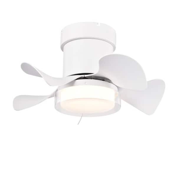 21 in. Indoor White Standard Ceiling Fan with Adjustable White Integrated LED, Remote Control & 6-Speed Quiet DC Motor