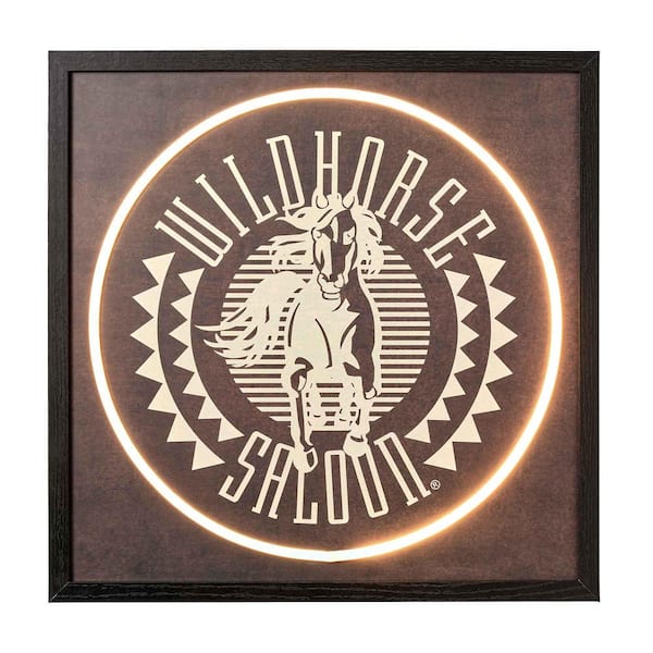 American Art Decor Grand Ole Opry Wild Horse Saloon Framed LED Neon Sign, Western Decor, Home Decor, Wall Decor 16"x16"