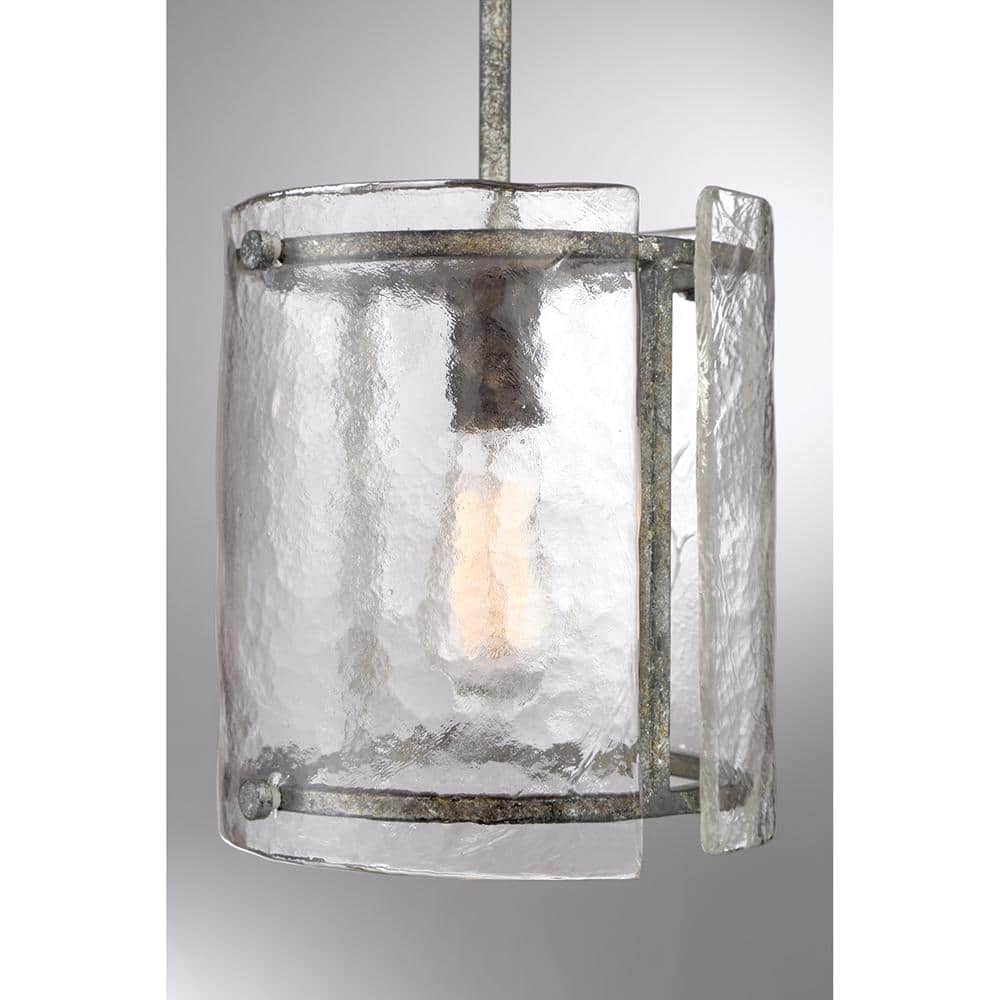 Fortress Mottled Silver Glass Mini Pendant Light