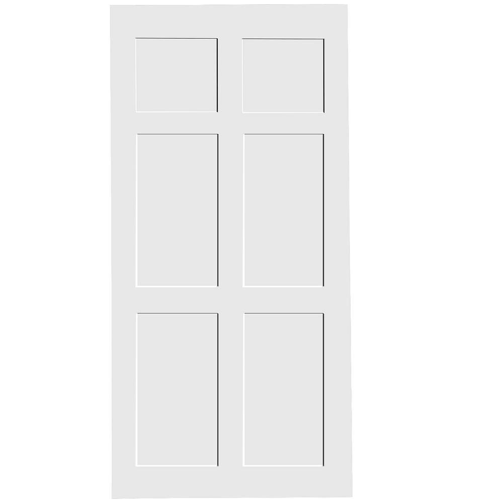 36 in. x 80 in. Solid Core White Unfinished Wood Barn Door Slab