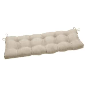 Solid Rectangular Outdoor Bench Cushion in Beige