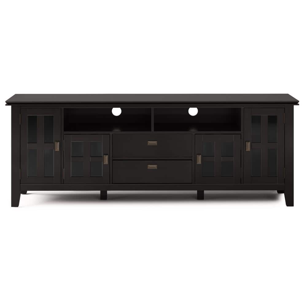 Hickory Brown Artisan 72" Solid Wood Media Stand with Storage