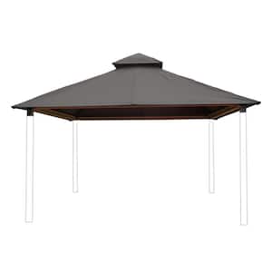 SunDura 12 ft. x 12 ft. Storm Gray Gazebo Canopy Top with Roof Framing and Mounting Hardware Kit