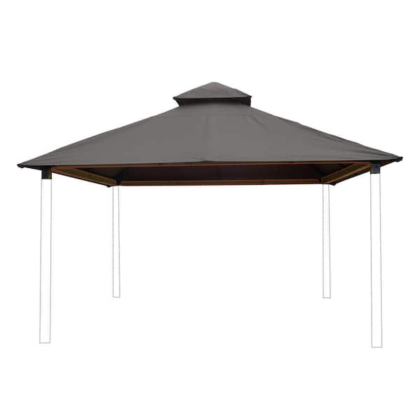 Unbranded SunDura 12 ft. x 12 ft. Storm Gray Gazebo Canopy Top with Roof Framing and Mounting Hardware Kit