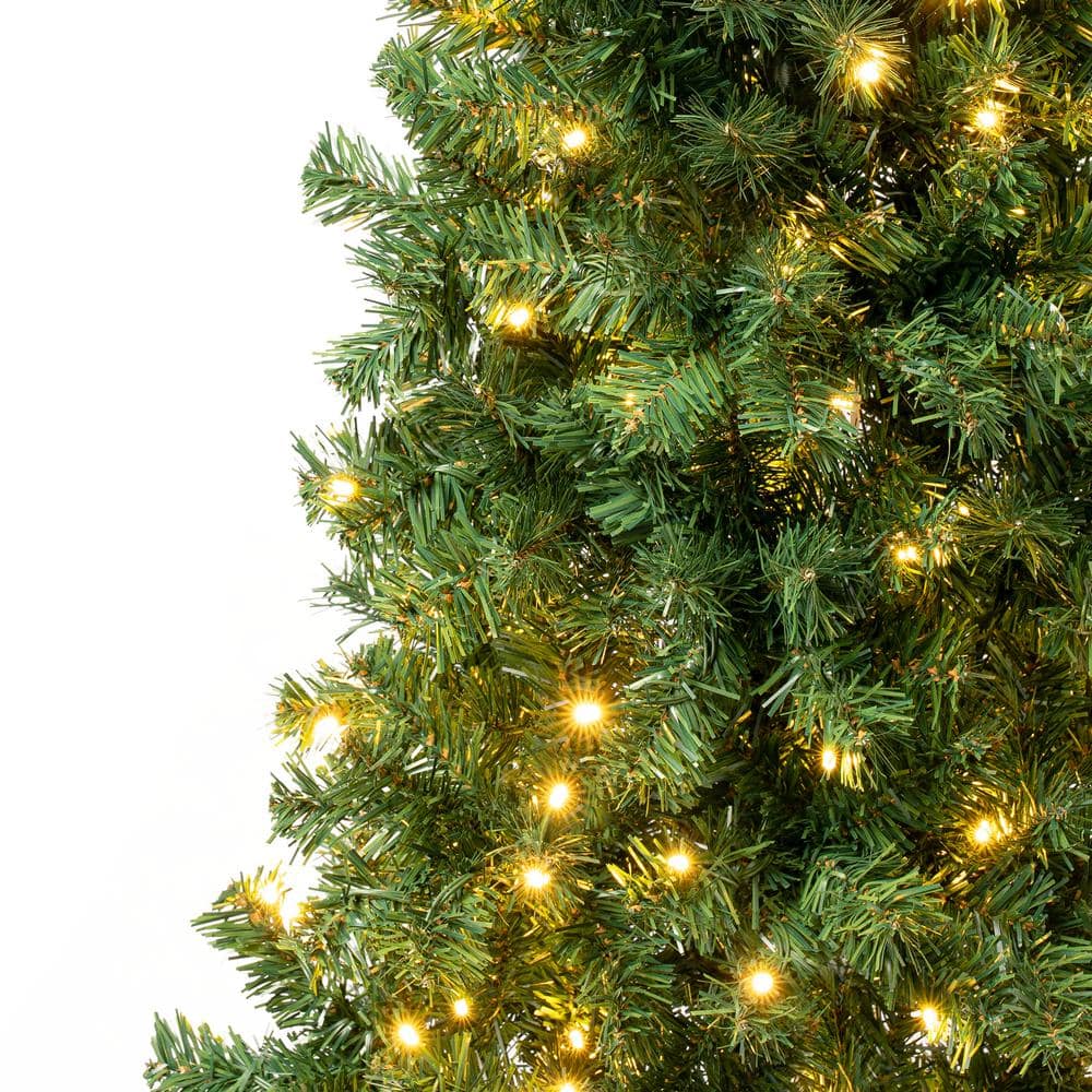 4.5 ft Green Spruce Christmas Tree with Warm White LED Lights