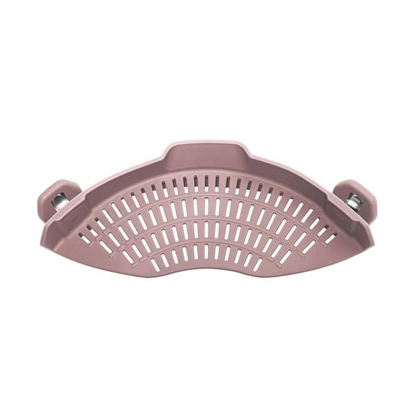 1-Piece Gray Silicone Clip-On Strainer Quick Draining Easy Storage Flexible Grip Kitchen Colander for Pots Pans