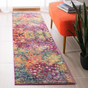 Madison Fuchsia/Gold 2 ft. x 10 ft. Geometric Runner Rug