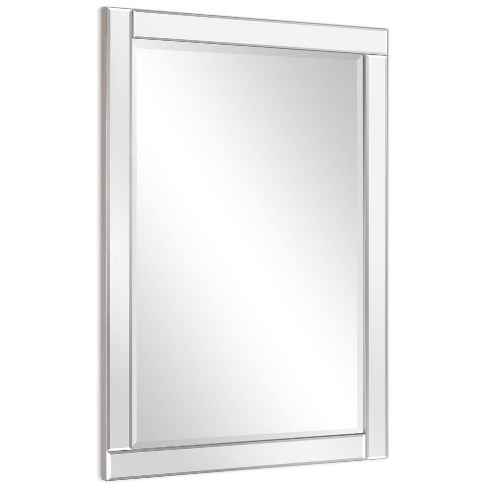 Elegant Full-Length 30x40 Silver Wood Framed Beveled Mirror