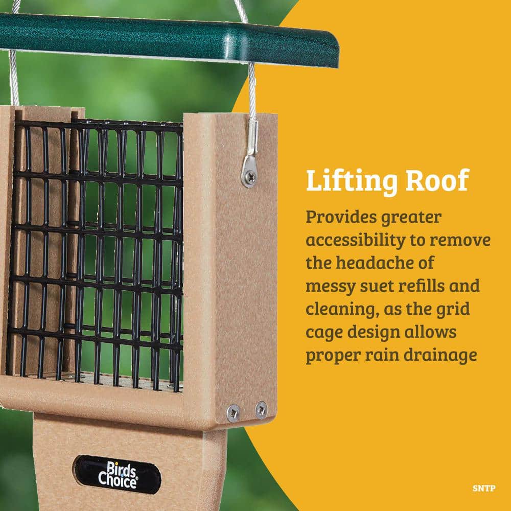 Taupe and Brown Recycled Plastic Hanging Suet Bird Feeder
