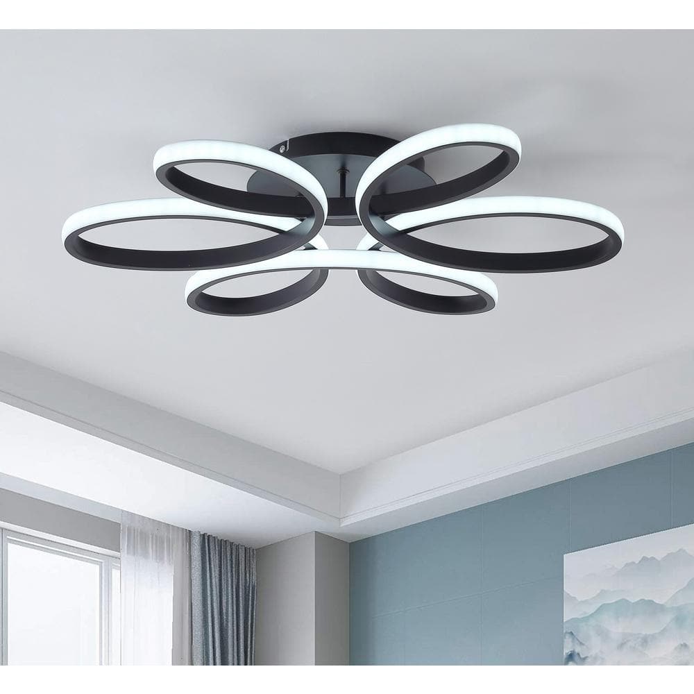22.83 in. 1-Light Modern Linear Creative Design Integrated LED Flush Mount 