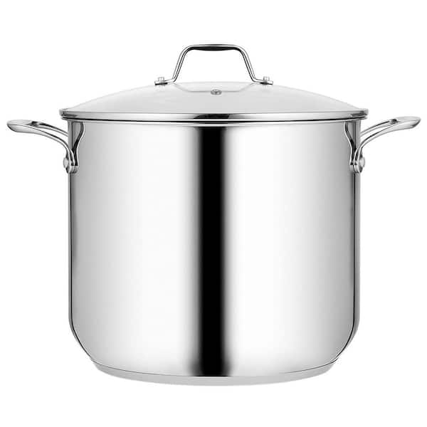 NutriChef 19 qt. Stainless Steel Cookware Stock Pot Heavy Duty Induction Pot  Soup Pot with Lid NCSP20 - The Home Depot
