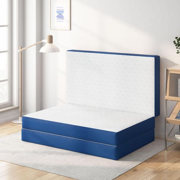 Single Medium 4 in. Folding Mattress with Bamboo Fiber Jnit Fabric, Cooling Gel Memory Foam, Anti-SlipBottom