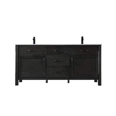 Altair Maribella 36 in. Bath Vanity in Rust Black with Carrara Marble ...