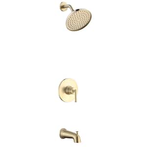 Oswell Single-Handle 1-Spray Tub and Shower Faucet in Matte Gold (Valve Included)