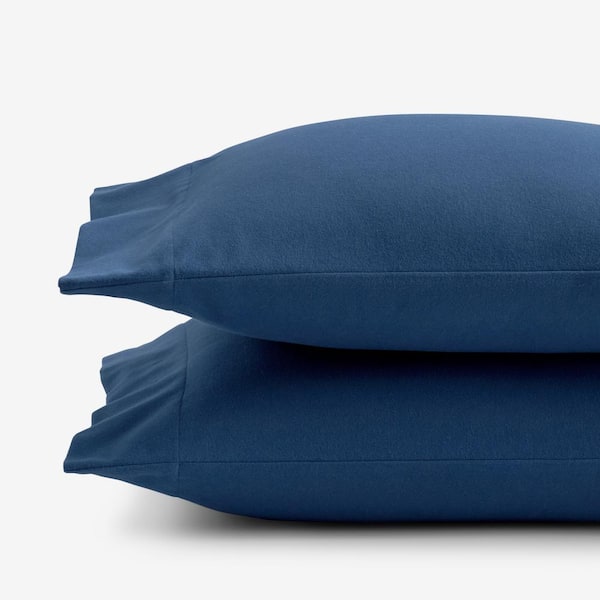 The Company Store Company Cotton Solid Velvet Flannel Slate Blue Cotton Full Sheet Set
