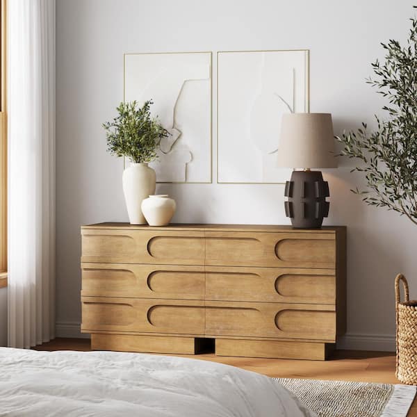 wooden dresser light brown Grandpas Cabin - 7 Drawer - Aged Oak A and USB Mid-Century 3-Drawer Dresser Light Brown