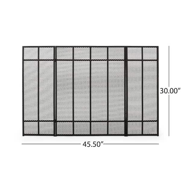 Noble House Cartwright Matte Black Metal 1-Panel Fireplace Screen 71574 -  The Home Depot