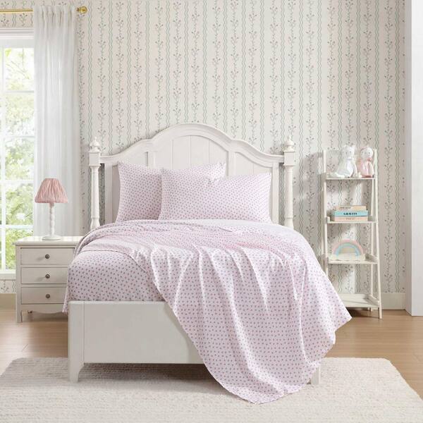 たーちゃんルース4pcページ Laura Ashley Sweet Lady Bugs 4-Piece Pink/Green Microfiber Queen
