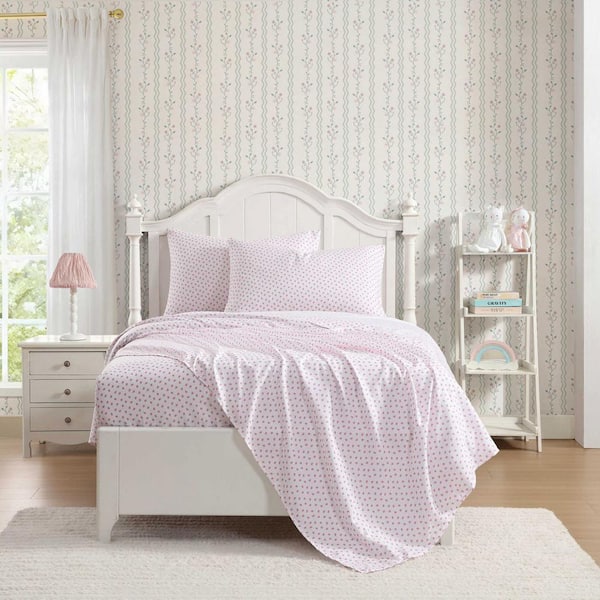 Laura Ashley Sweet Lady Bugs 3-Piece Pink/Green Microfiber Twin