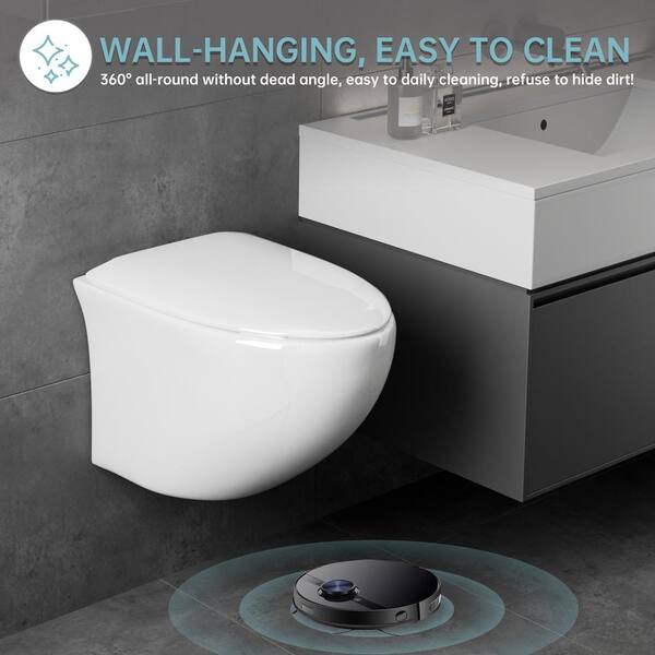 Simple Project Wall-Mounted Toilet 1-Piece 0.8/1.6 GPF Dual Flush