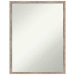 Hardwood Wedge Whitewash 19.25 in. H x 25.25 in. W Wood Framed Non-Beveled Wall Mirror in White