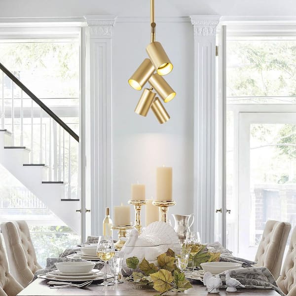 RRTYO Vortex 4 ft. 5-Light Gold Fixed Track Lighting Kit