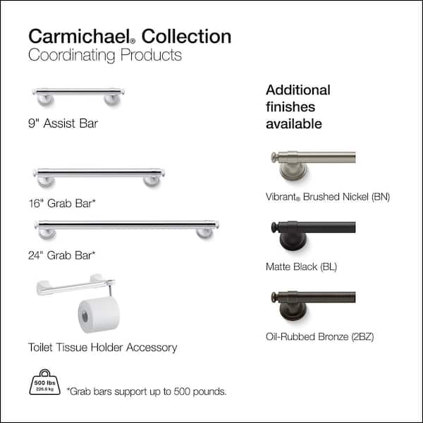 KOHLER Rubicon 9 in. Grab Bar in Polished Chrome