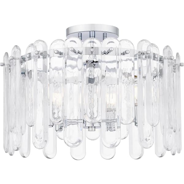 Quoizel Stiles 20.5 in. 5-Light Polished Chrome Semi-Flush Mount